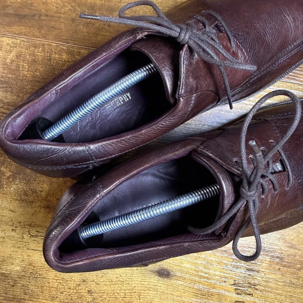 Johnston & Murphy 20-8657 Brown Pebbled Leather Apron Toe‎ Oxfords Mens 12M